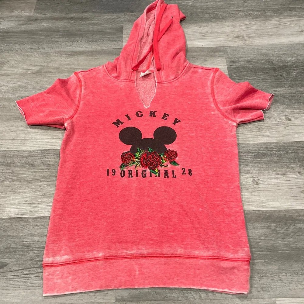 🌹 Disney Womens Hoodie Shortsleeve Shirt — Size Small